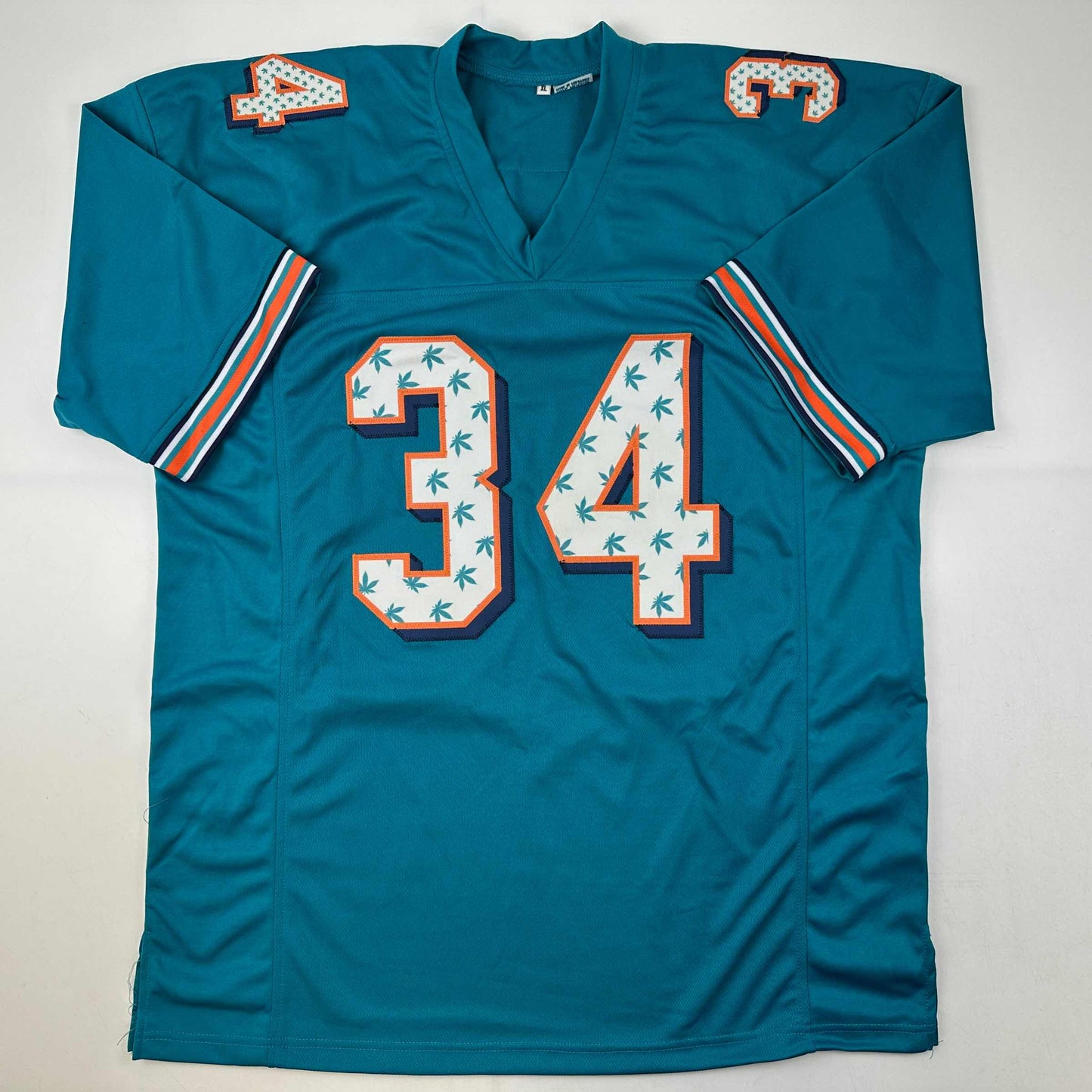 Autographed/Signed Ricky Williams Miami Teal Pot Leaf Football Jersey JSA COA