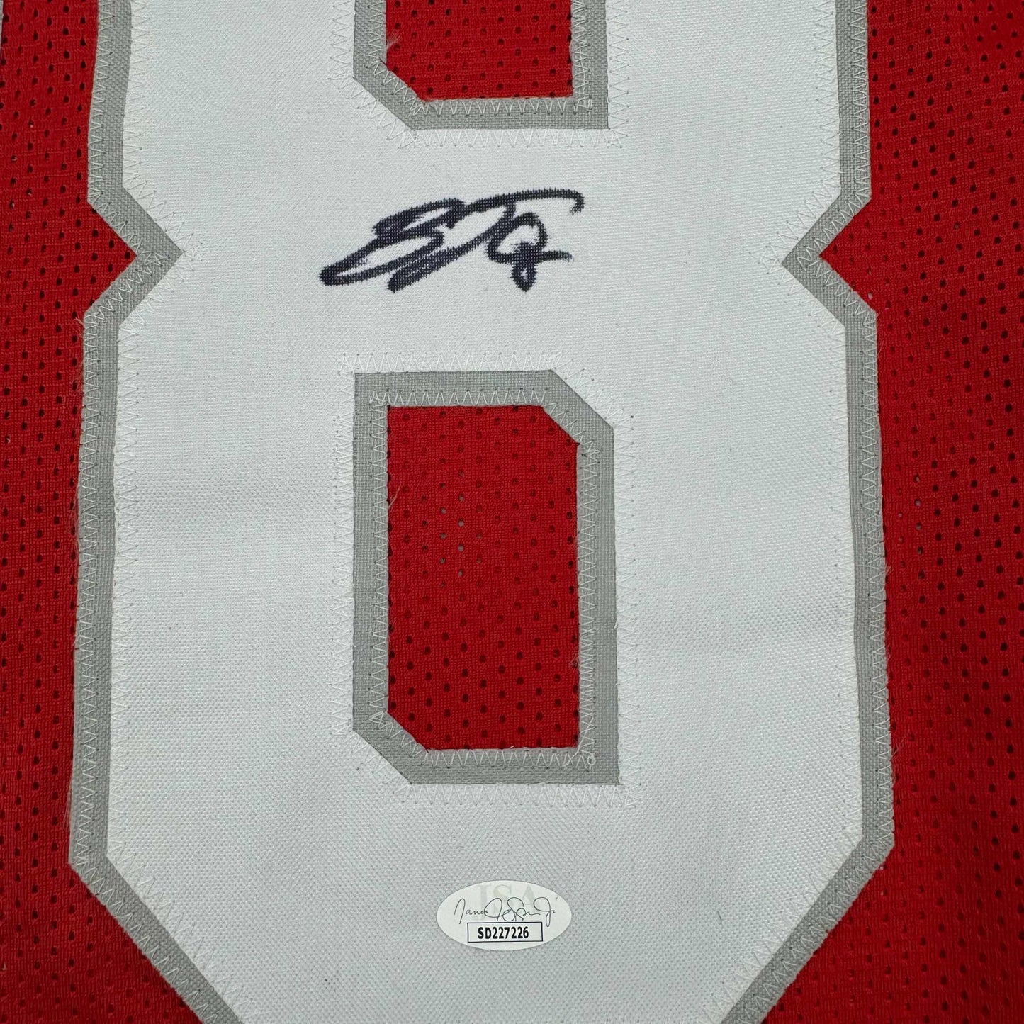 Framed Autographed/Signed B.J. BJ Ojulari 35x39 Arizona Red Football Jersey JSA COA