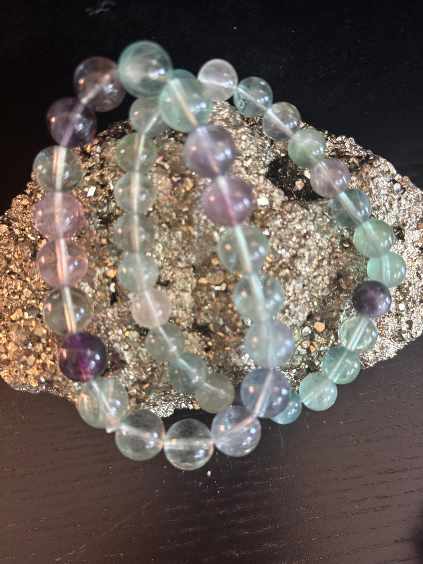 Natural Fluorite Spiritual Healing Bracelet – 6mm, 8mm or 10mm Gemstone Beads