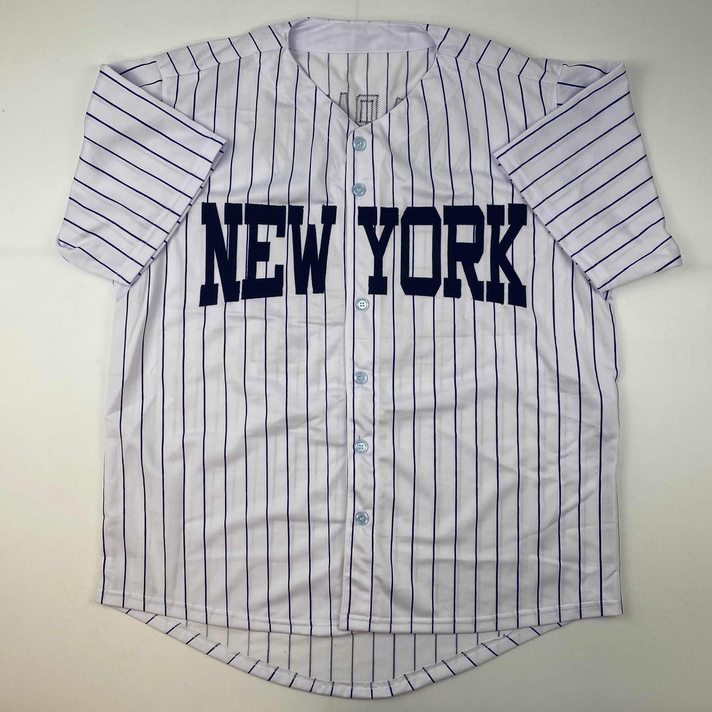 Autographed/Signed Aroldis Chapman New York Pinstripe Baseball Jersey Beckett BAS COA