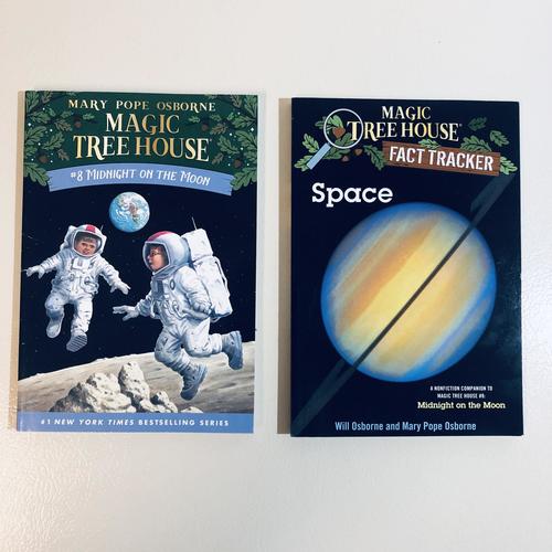Magic Tree House Midnight on the Moon & Space Fact Tracker BUNDLE of 2 books NEW