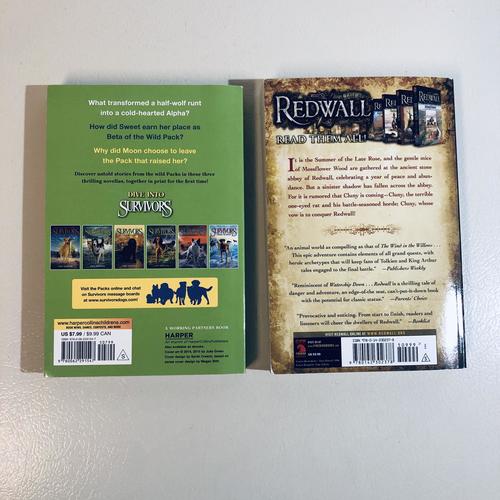 Redwall & Survivors - 2-book anthropomorphic fantasy fiction BUNDLE NEW