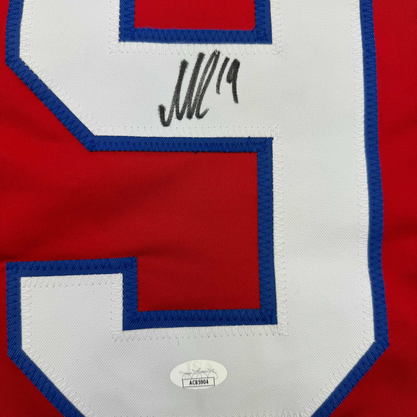 Framed Autographed/Signed Nicklas Backstrom 35x39 Washington Red Retro Hockey Jersey JSA COA
