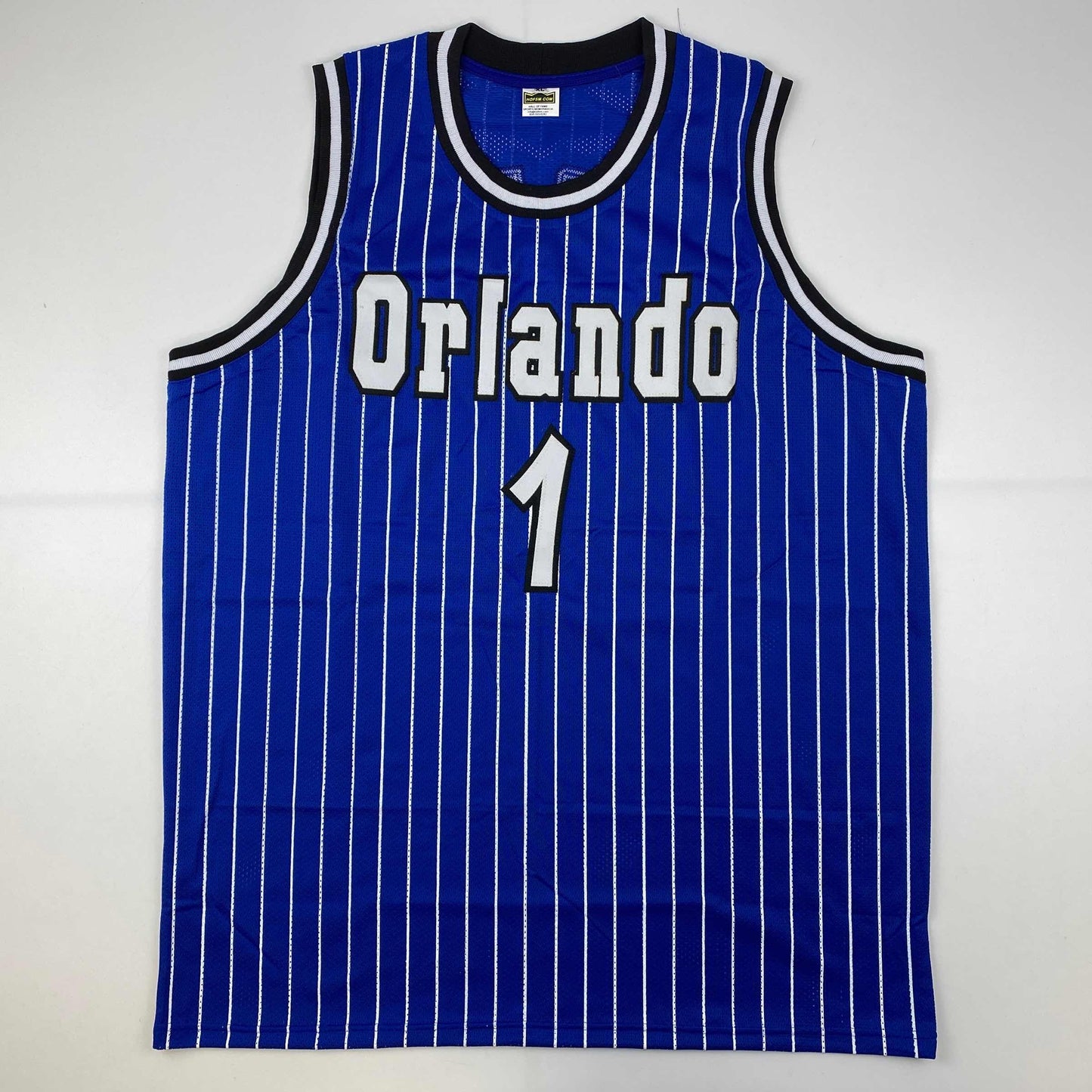 Autographed/Signed Anfernee Penny Hardaway Orlando Blue Pinstripe Basketball Jersey PSA/DNA COA