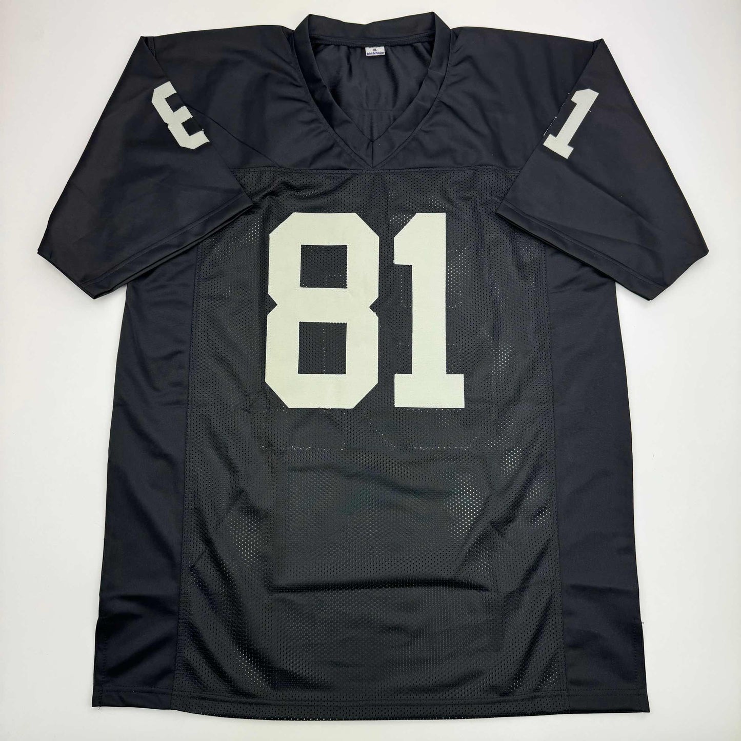 Autographed/Signed Tim Brown Oakland Black Football Jersey Beckett BAS COA
