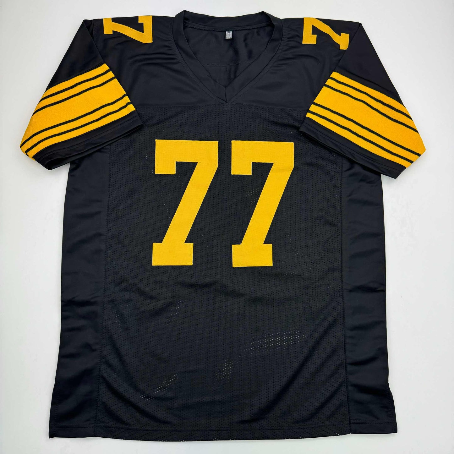 Autographed/Signed Broderick Jones Pittsburgh Black Color Rush CR Football Jersey Beckett BAS COA