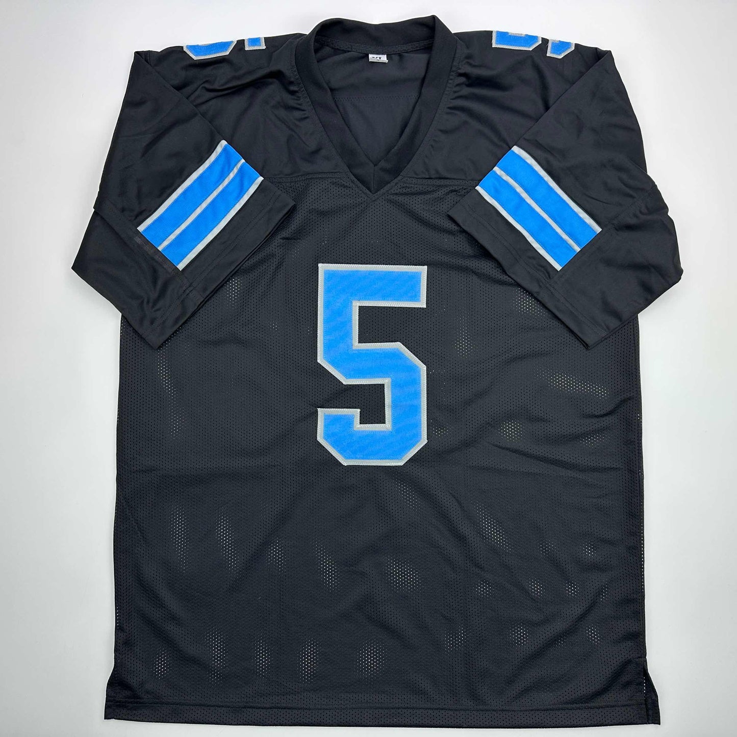 Autographed/Signed David Montgomery Detroit Black Football Jersey Beckett BAS COA