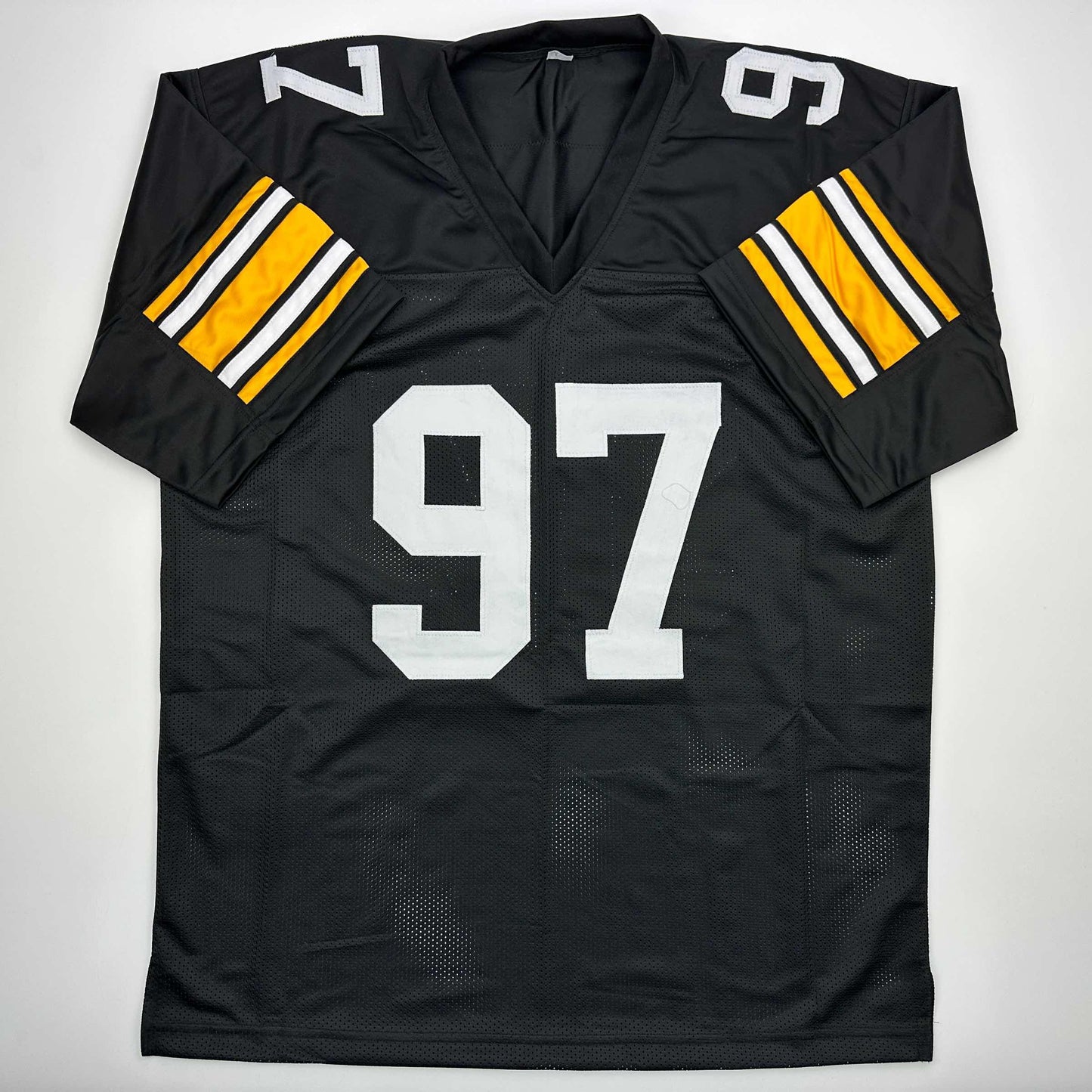 Autographed/Signed Cameron Cam Heyward Pittsburgh Retro Black Football Jersey Beckett BAS COA