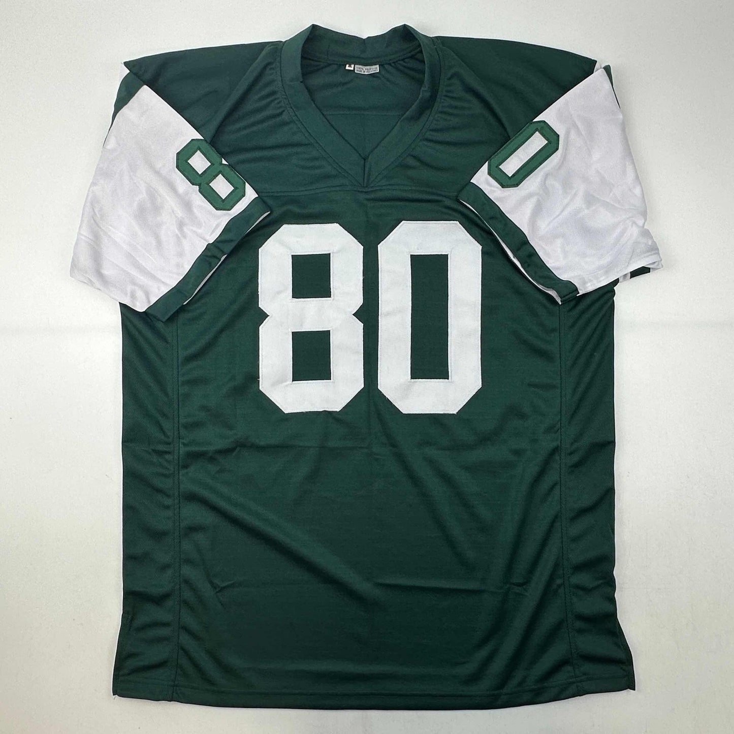 Autographed/Signed Wayne Chrebet New York Green Football Jersey JSA COA