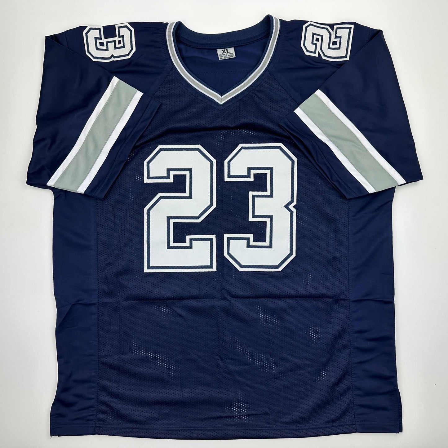 Autographed/Signed Rico Dowdle Dallas Blue Football Jersey Beckett BAS COA