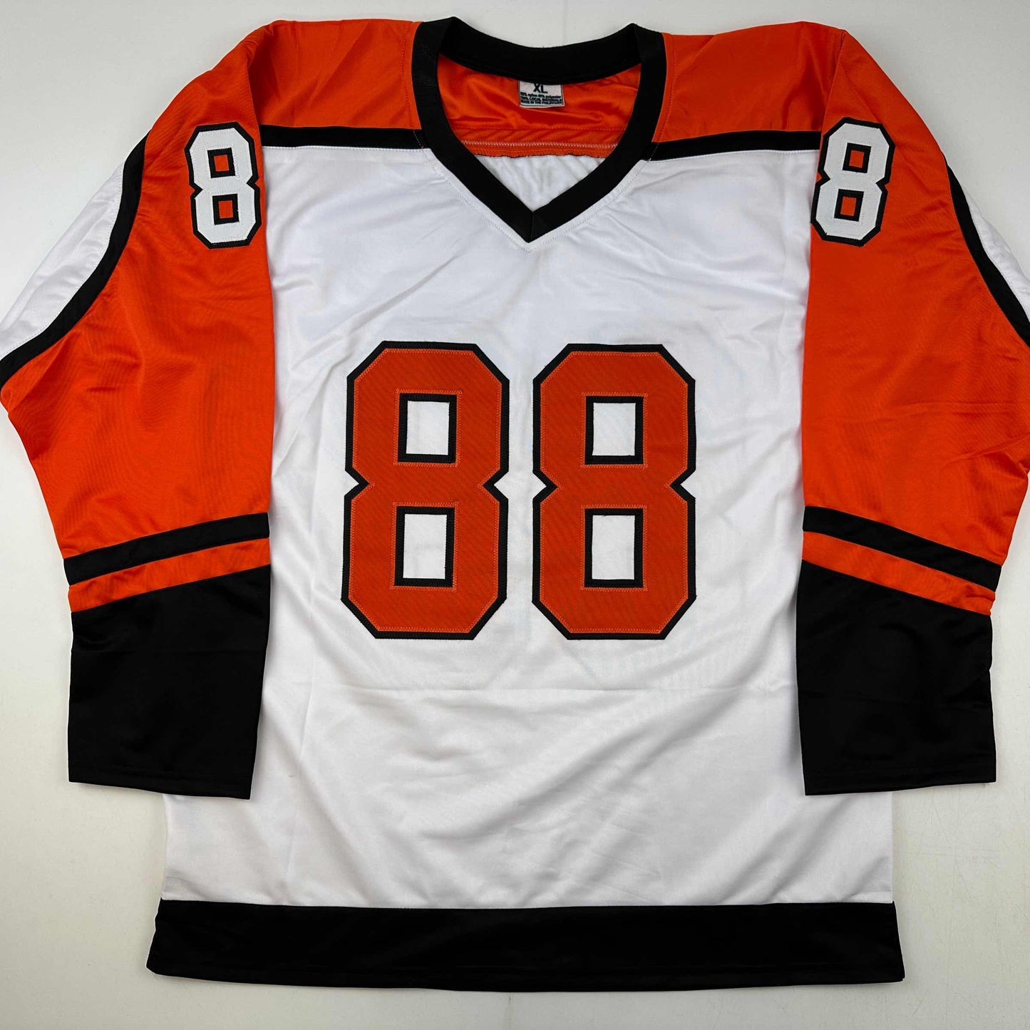 Autographed/Signed Eric Lindros Philadelphia White Hockey Jersey JSA COA