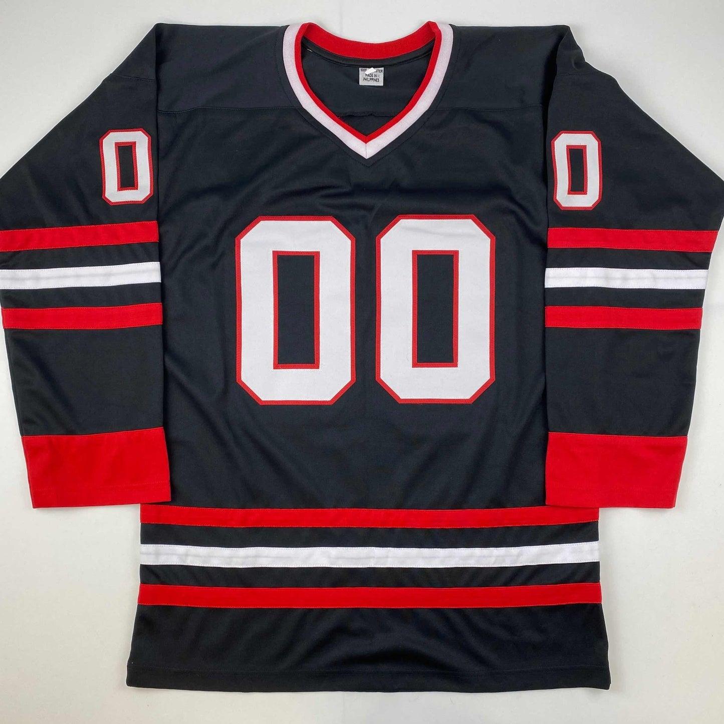 Autographed/Signed Chevy Chase Clark Griswold Christmas Vacation Movie Chicago Black Hockey Jersey Beckett BAS COA