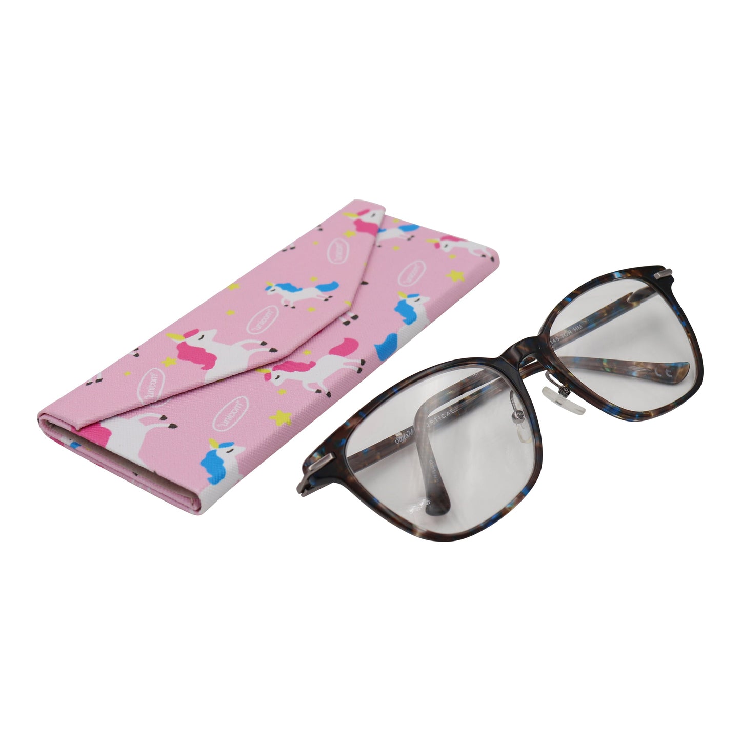 Unicorn Print Glasses Case - Vegan Leather Magic Folding Hardcase