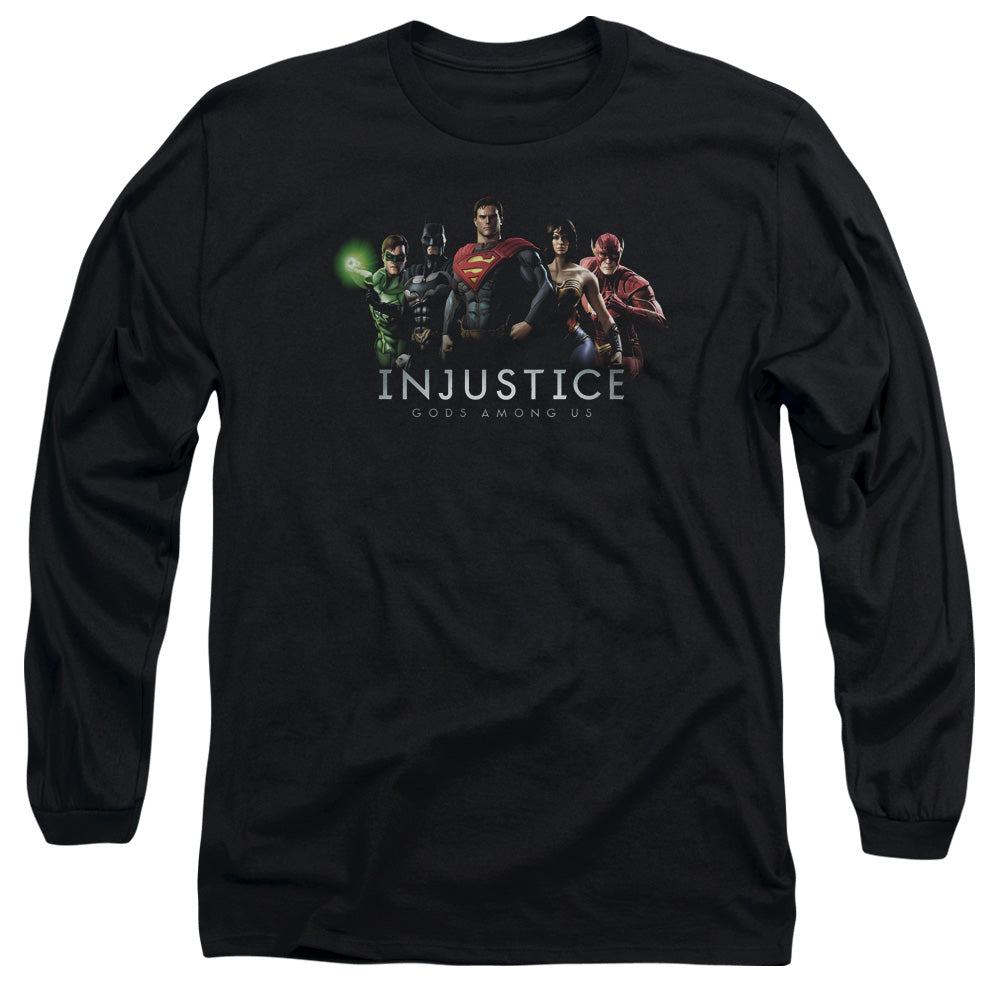 Injustice Gods Among Us Injustice League Mens Long Sleeve Shirt Black Officially Licensed