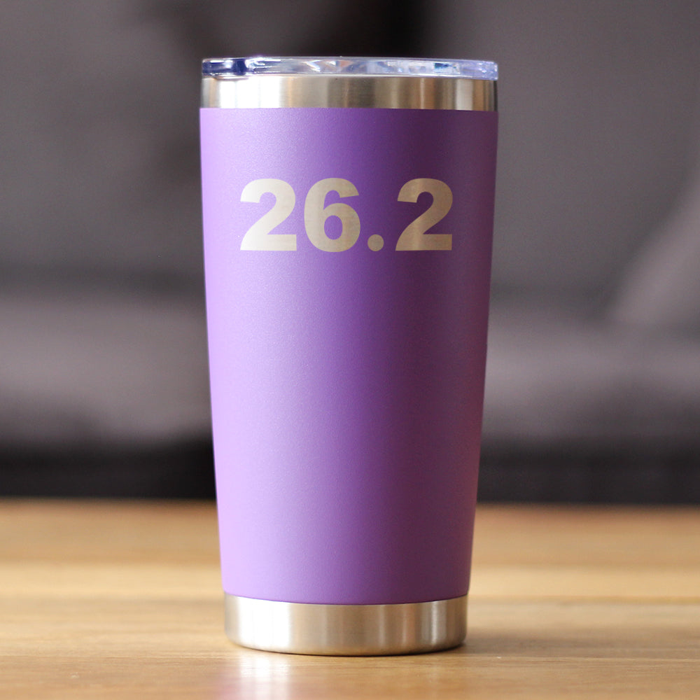 26.2 Marathon - Insulated Coffee Tumbler Cup with Sliding Lid - Stainless Steel Insulated Mug - Gifts for Marathon Runners Men & Women