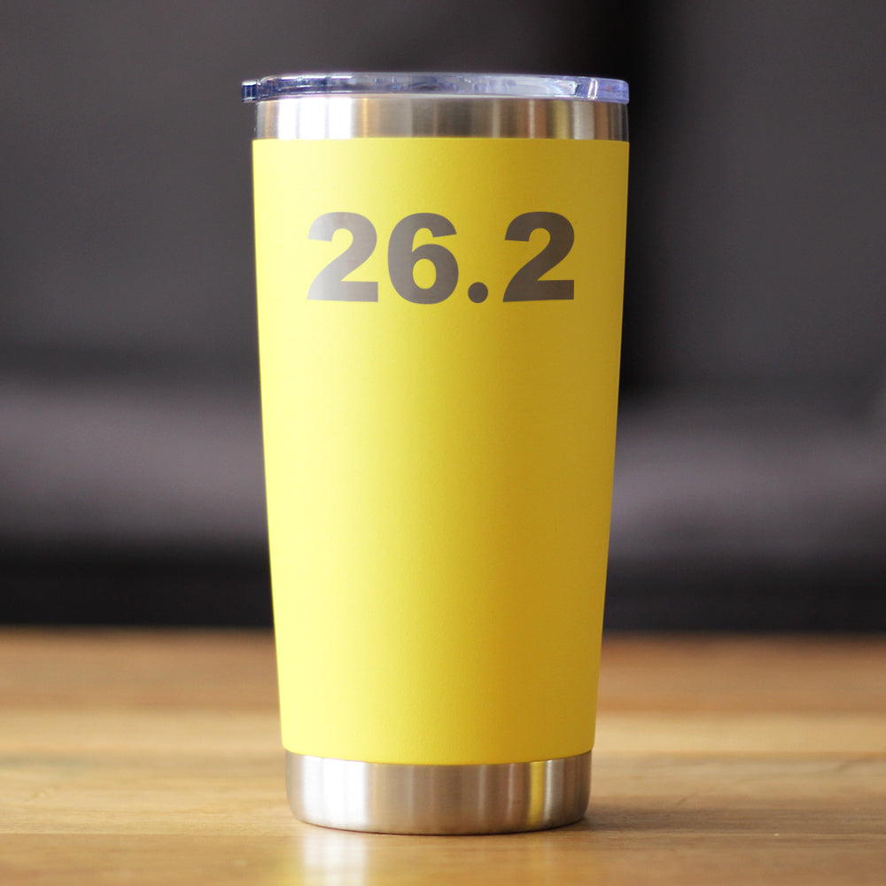 26.2 Marathon - Insulated Coffee Tumbler Cup with Sliding Lid - Stainless Steel Insulated Mug - Gifts for Marathon Runners Men & Women