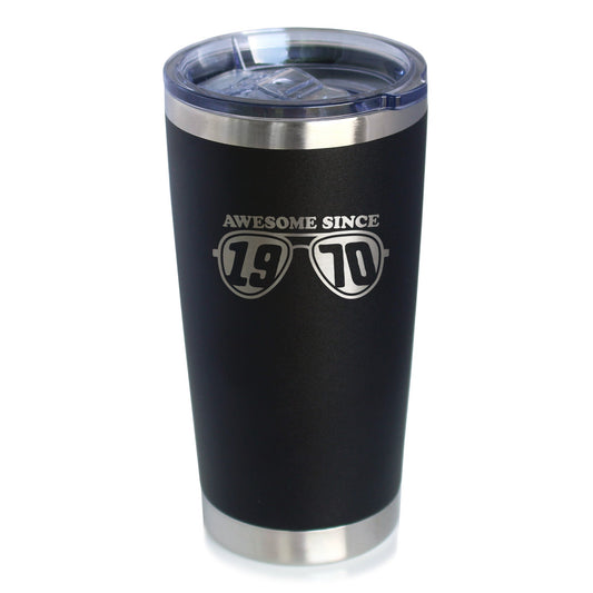 Awesome Since 1970 Insulated Coffee Tumbler with Sliding Lid 55th Birthday Gift Ideas 20oz Stainless Steel Tumbler