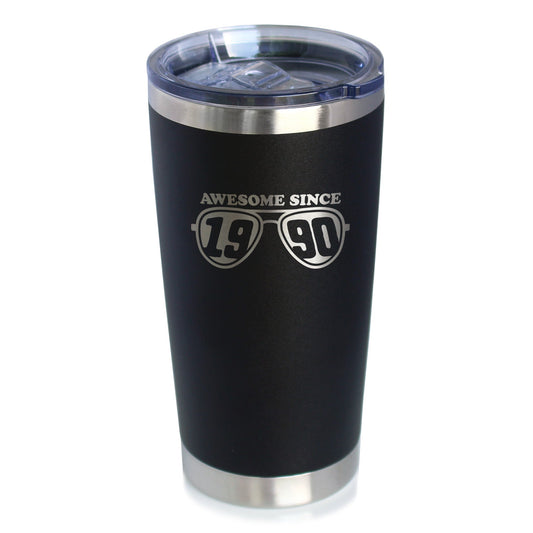 Awesome Since 1990 Insulated Coffee Tumbler with Sliding Lid 35th Birthday Gift Ideas 20oz Stainless Steel Tumbler