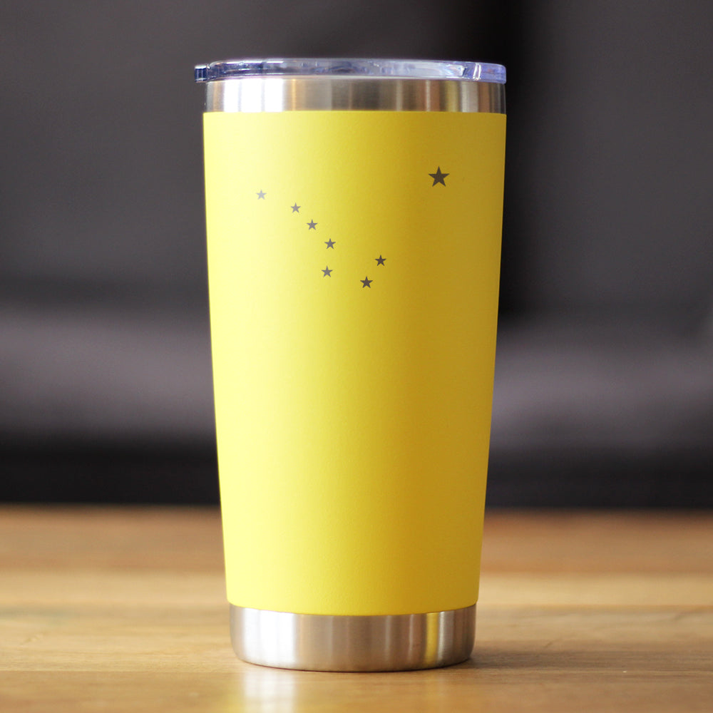 Flag of Alaska - Insulated Coffee Tumbler Cup with Sliding Lid - Stainless Steel Insulated Mug - Alaskan Themed Gift for Men and Women Alaskans