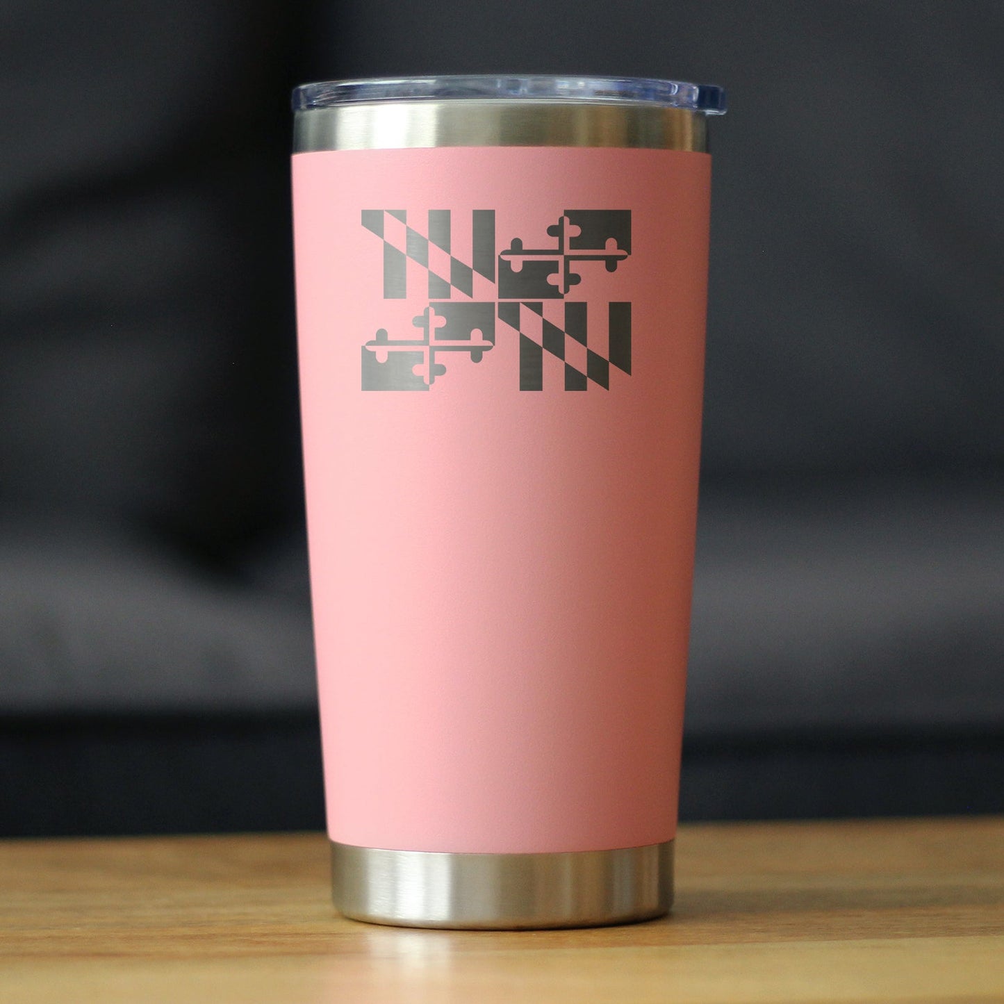 Flag of Maryland - Insulated Coffee Tumbler Cup with Sliding Lid - Stainless Steel Travel Mug - Maryland Gifts for Women and Men Marylanders