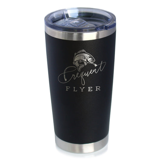 Frequent Flyer Insulated Coffee Tumbler with Sliding Lid Fly Fishing Accessories and Gifts 20oz Stainless Steel Tumbler