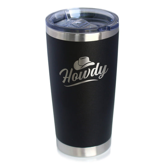 Howdy Insulated Coffee Tumbler with Sliding Lid Country Western Decor for Home 20oz Stainless Steel Tumbler