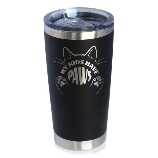 Kids Have Paws Cat Insulated Coffee Tumbler with Sliding Lid Gifts for Cat People 20oz Stainless Steel Tumbler