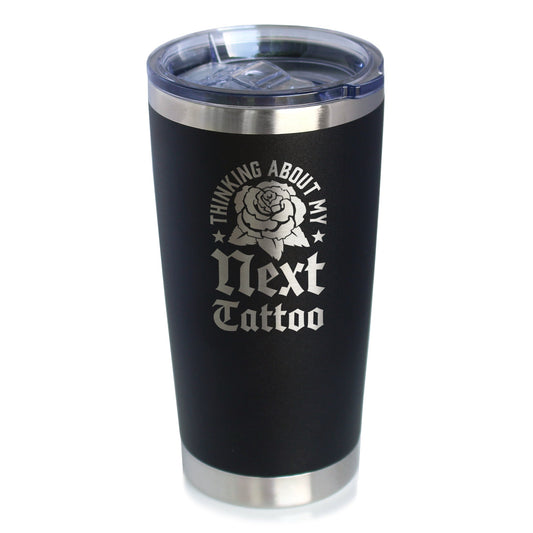 Next Tattoo Insulated Coffee Tumbler with Sliding Lid Gifts for Tattoo Artist 20oz Stainless Steel Tumbler