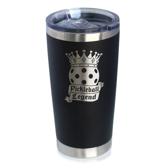 Pickleball Legend Insulated Coffee Tumbler with Sliding Lid Gifts for Picklers 20oz Stainless Steel Tumbler
