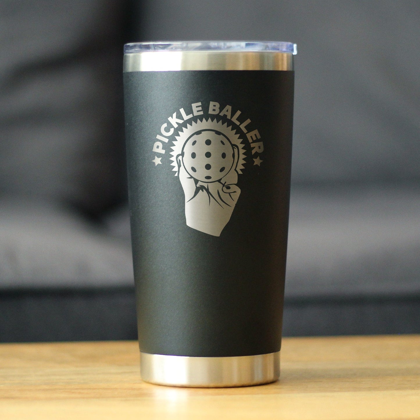 Pickleballer - Insulated Coffee Tumbler Cup with Sliding Lid - Stainless Steel Travel Mug - Fun Pickleball Gifts for Women and Men
