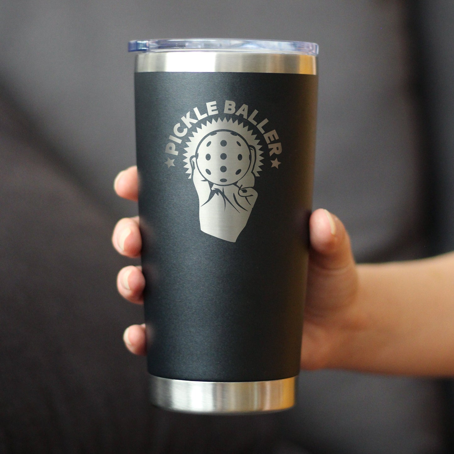 Pickleballer - Insulated Coffee Tumbler Cup with Sliding Lid - Stainless Steel Travel Mug - Fun Pickleball Gifts for Women and Men