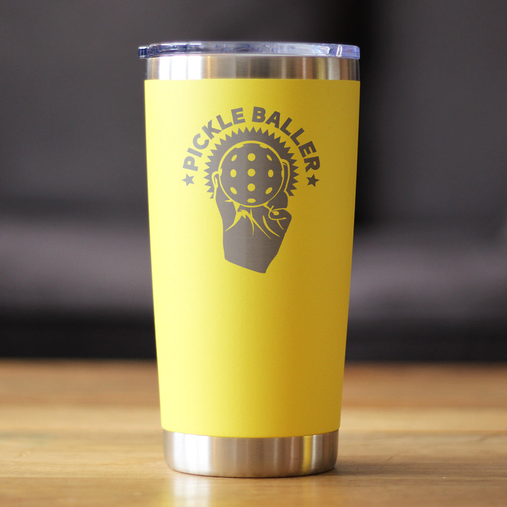 Pickleballer - Insulated Coffee Tumbler Cup with Sliding Lid - Stainless Steel Travel Mug - Fun Pickleball Gifts for Women and Men