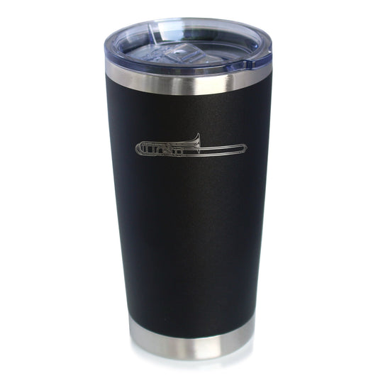 Trombone Insulated Coffee Tumbler with Sliding Lid Gifts for Musicians 20oz Stainless Steel Tumbler