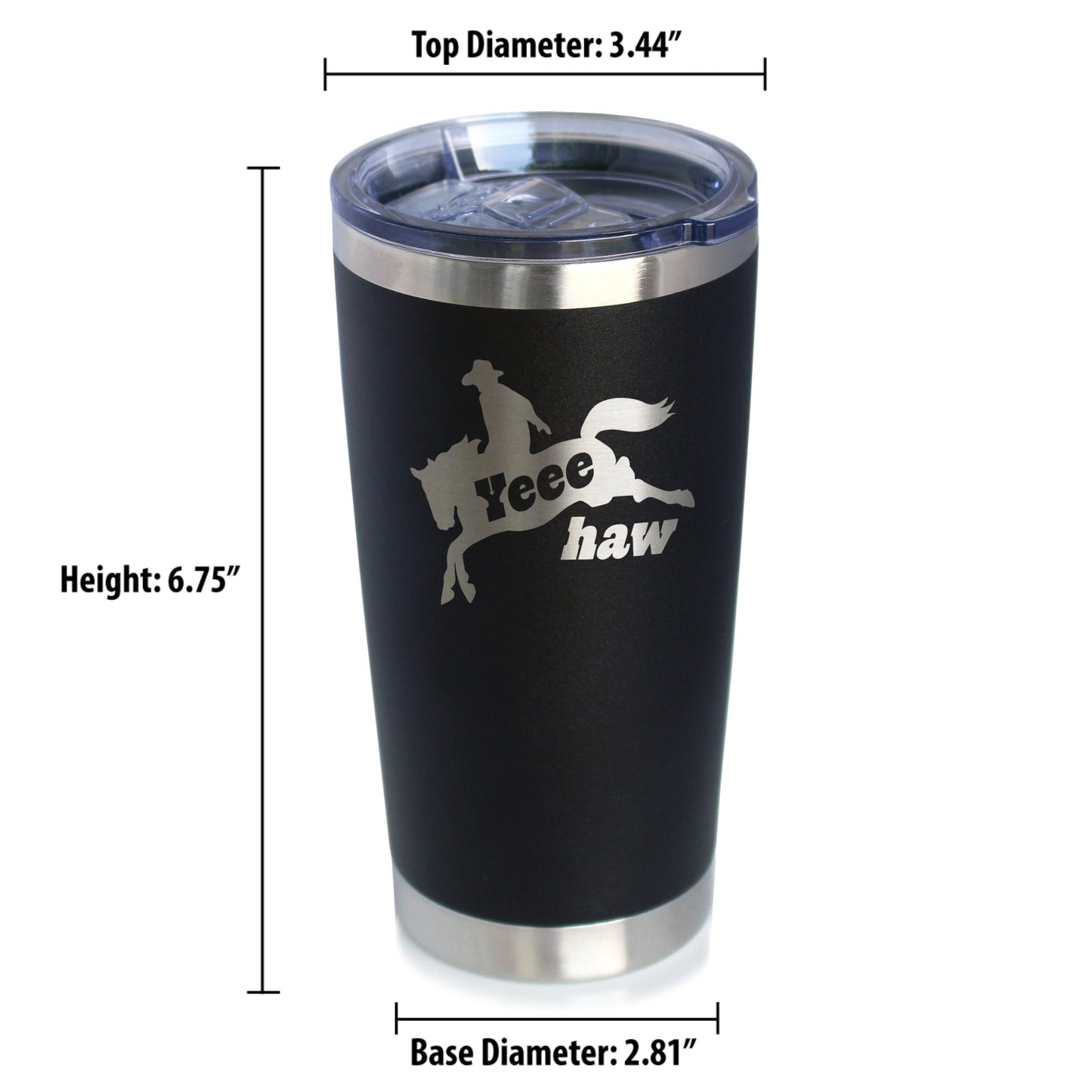 Yeehaw Insulated Coffee Tumbler with Sliding Lid Rodeo Party Decorations & Western Home Decor 20oz Stainless Steel Tumbler