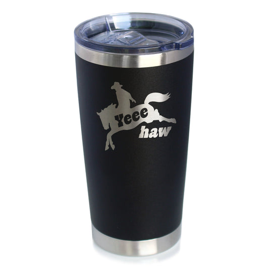 Yeehaw Insulated Coffee Tumbler with Sliding Lid Rodeo Party Decorations & Western Home Decor 20oz Stainless Steel Tumbler