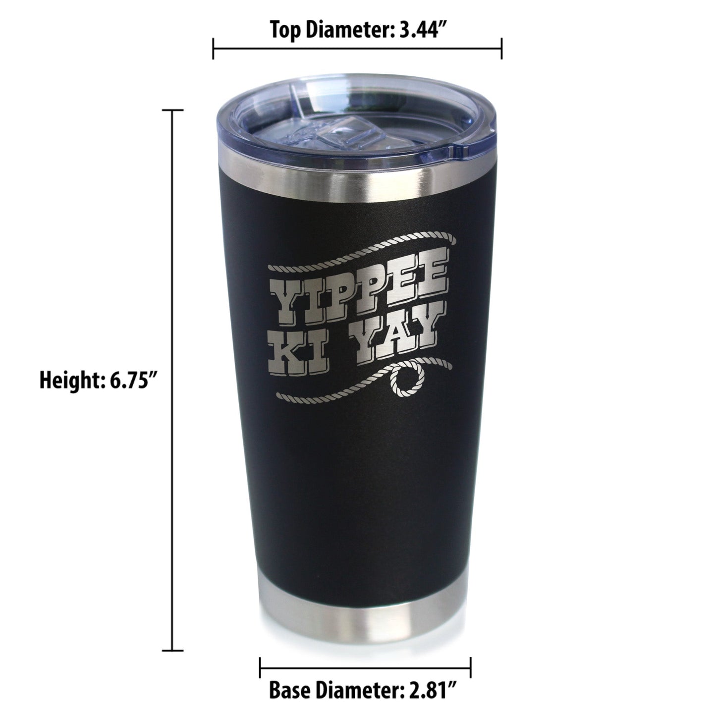 Yippee Ki Yay Insulated Coffee Tumbler with Sliding Lid Country Western Home Decor 20oz Stainless Steel Tumbler