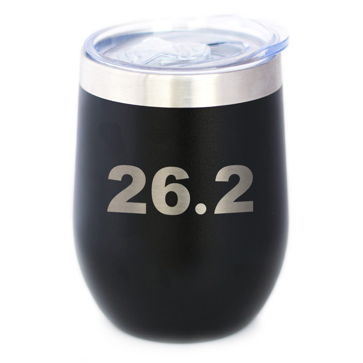 26.2 Marathon - Wine Tumbler Cup with Sliding Lid - Stainless Steel Insulated Mug - Gifts for Marathon Runners Men & Women