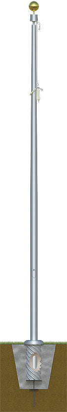 Aluminum Flagpole - Internal Cable Winch - Heavy Duty, Lifetime Warranty - Made in USA