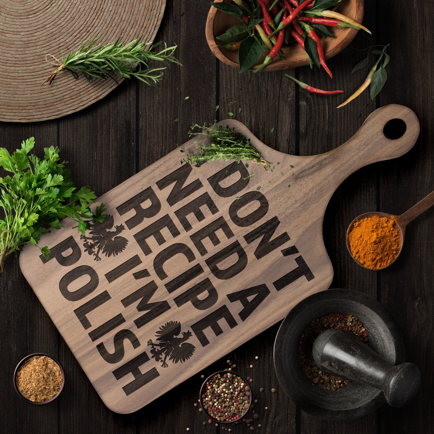I Don't Need A Recipe I'm Polish Hardwood Paddle Cutting Board