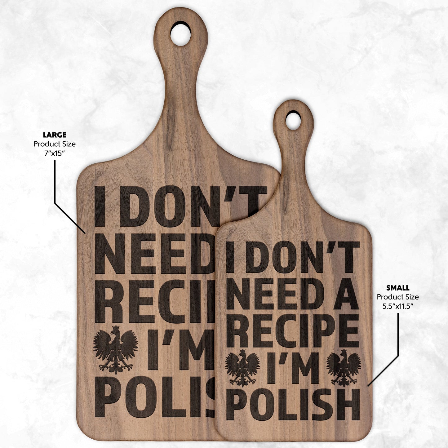 I Don't Need A Recipe I'm Polish Hardwood Paddle Cutting Board