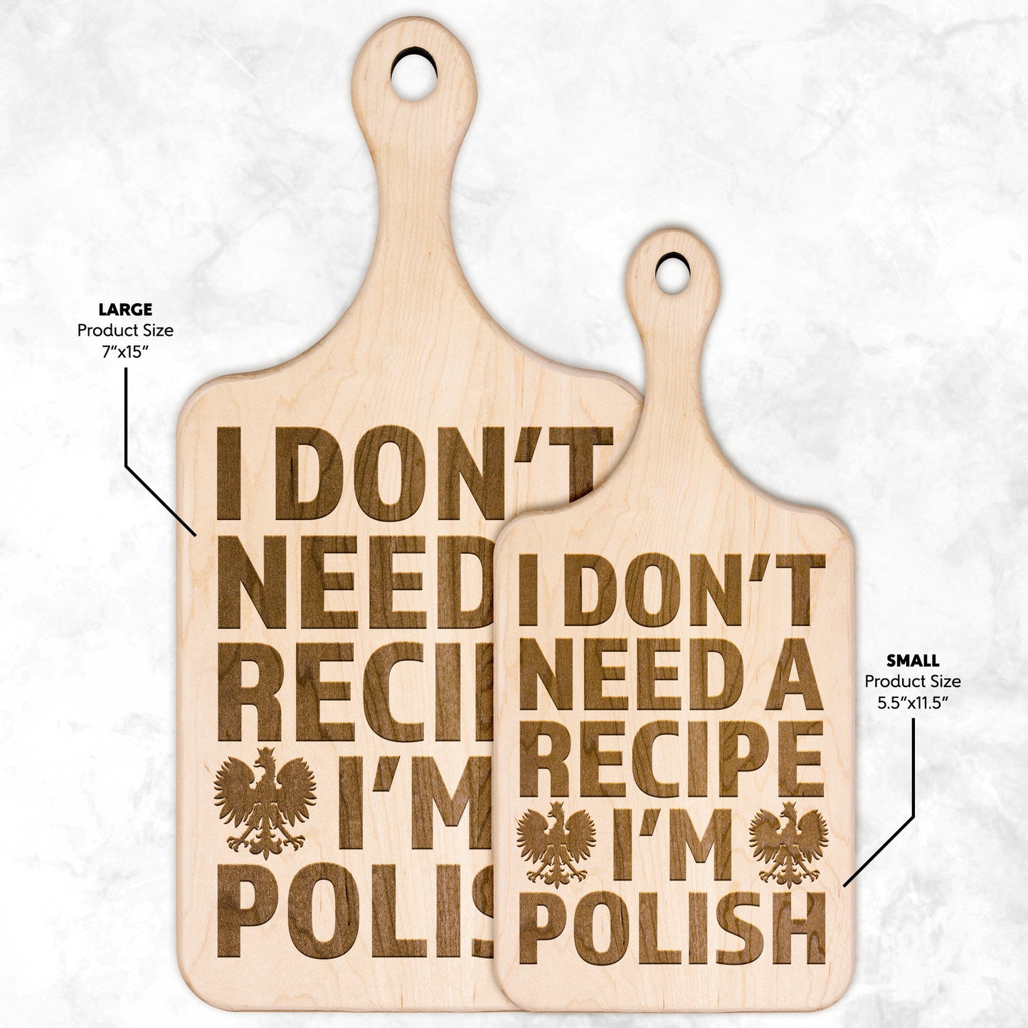 I Don't Need A Recipe I'm Polish Hardwood Paddle Cutting Board