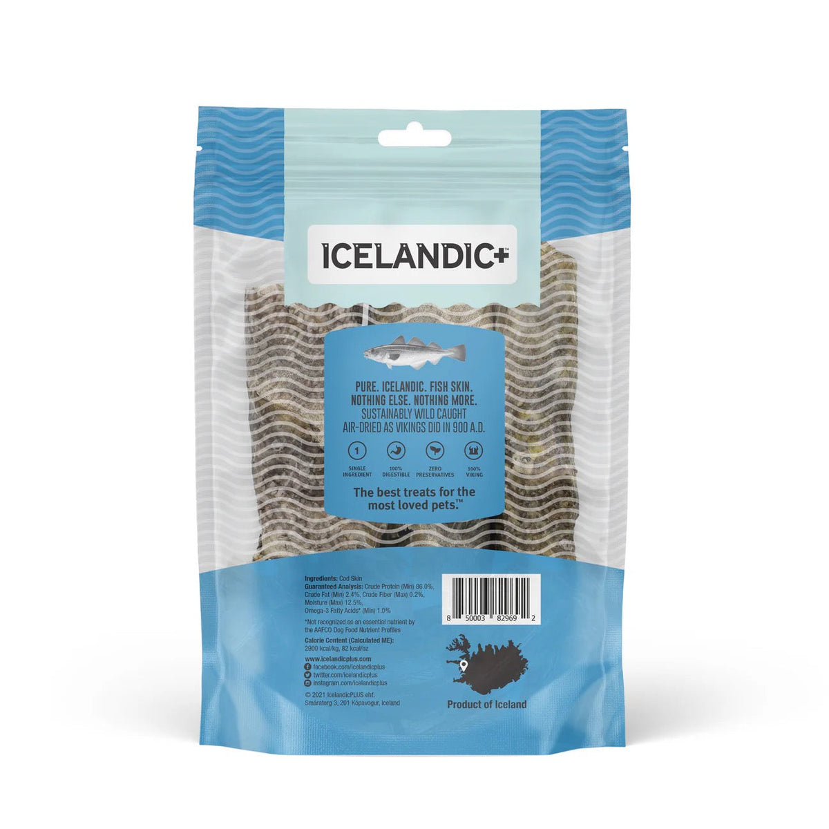 Icelandic Hand Wrapped Cod Skin 5" Chew Sticks Dog Treats (3 Pack) (3.8oz)