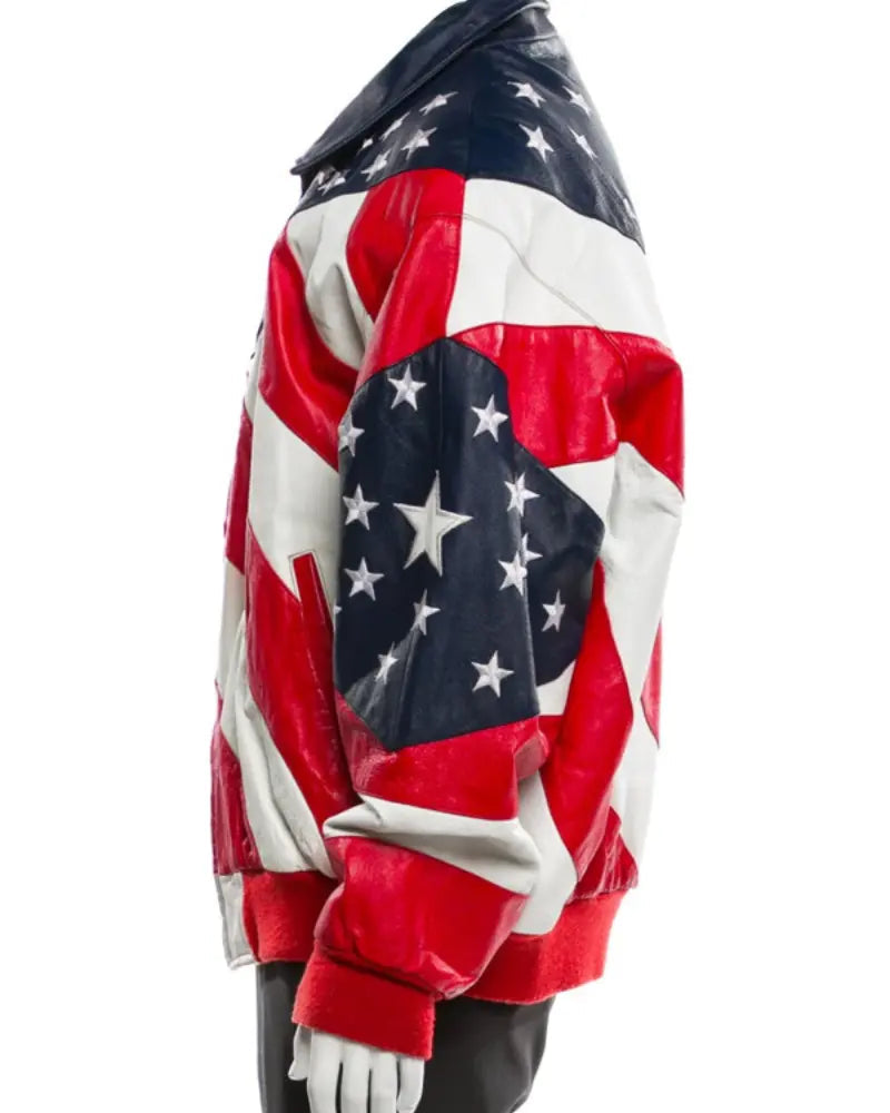 Independence Day American Flag Leather Jacket