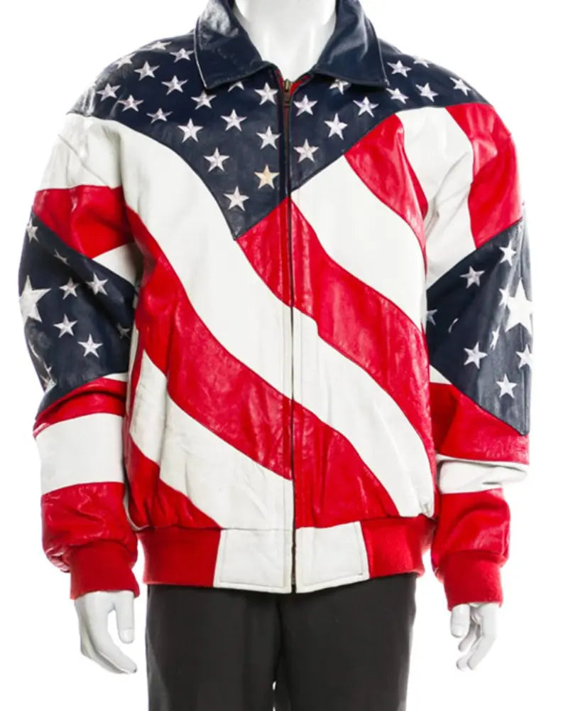 Independence Day American Flag Leather Jacket