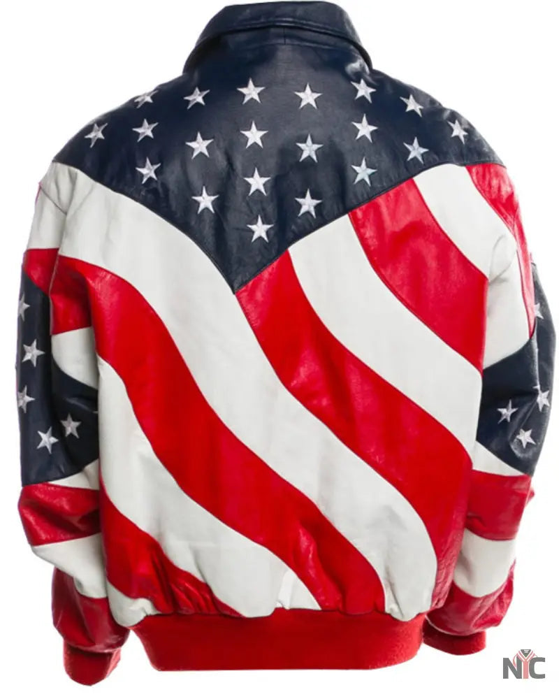 Independence Day American Flag Leather Jacket