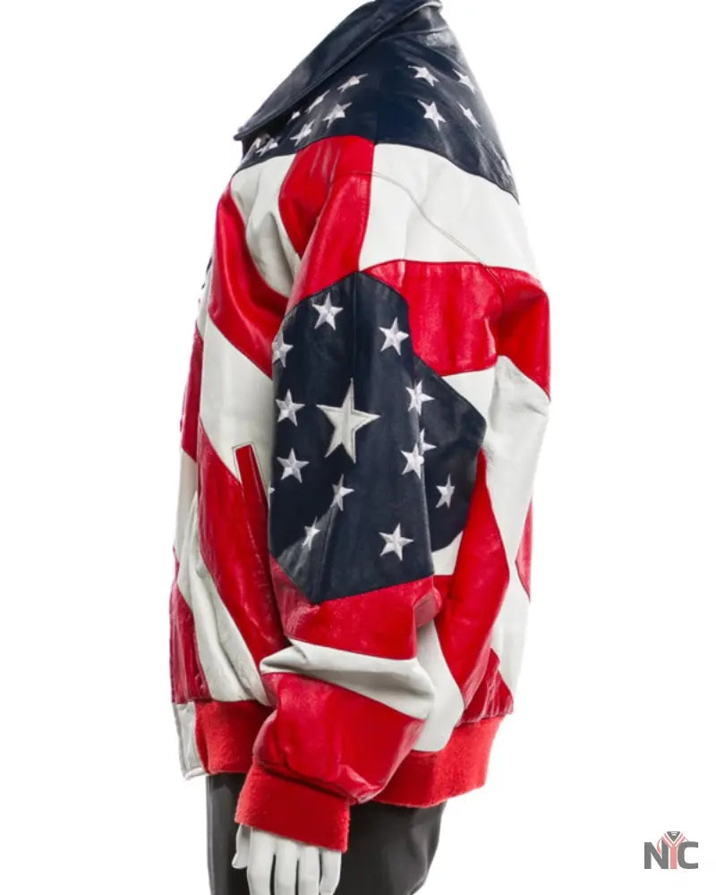 Independence Day American Flag Leather Jacket