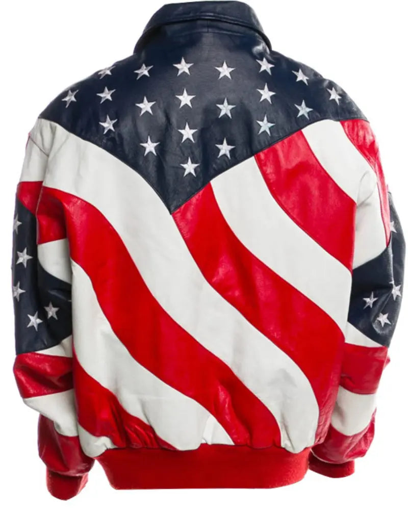 Independence Day American Flag Leather Jacket