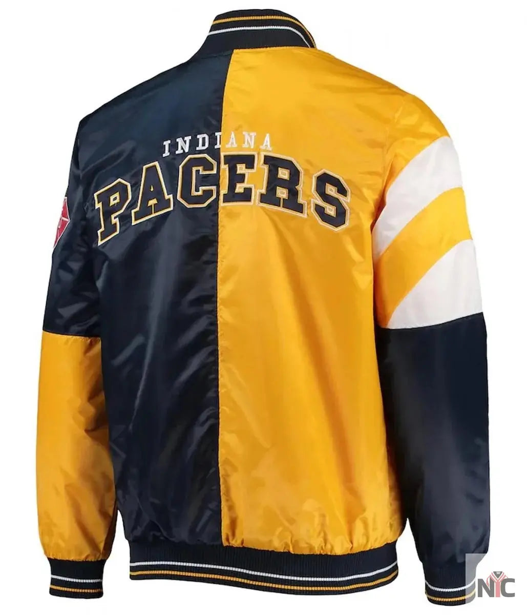 Indiana Pacers Leader Color Block Satin Varsity Jacket