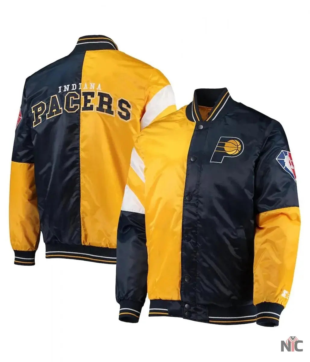 Indiana Pacers Leader Color Block Satin Varsity Jacket