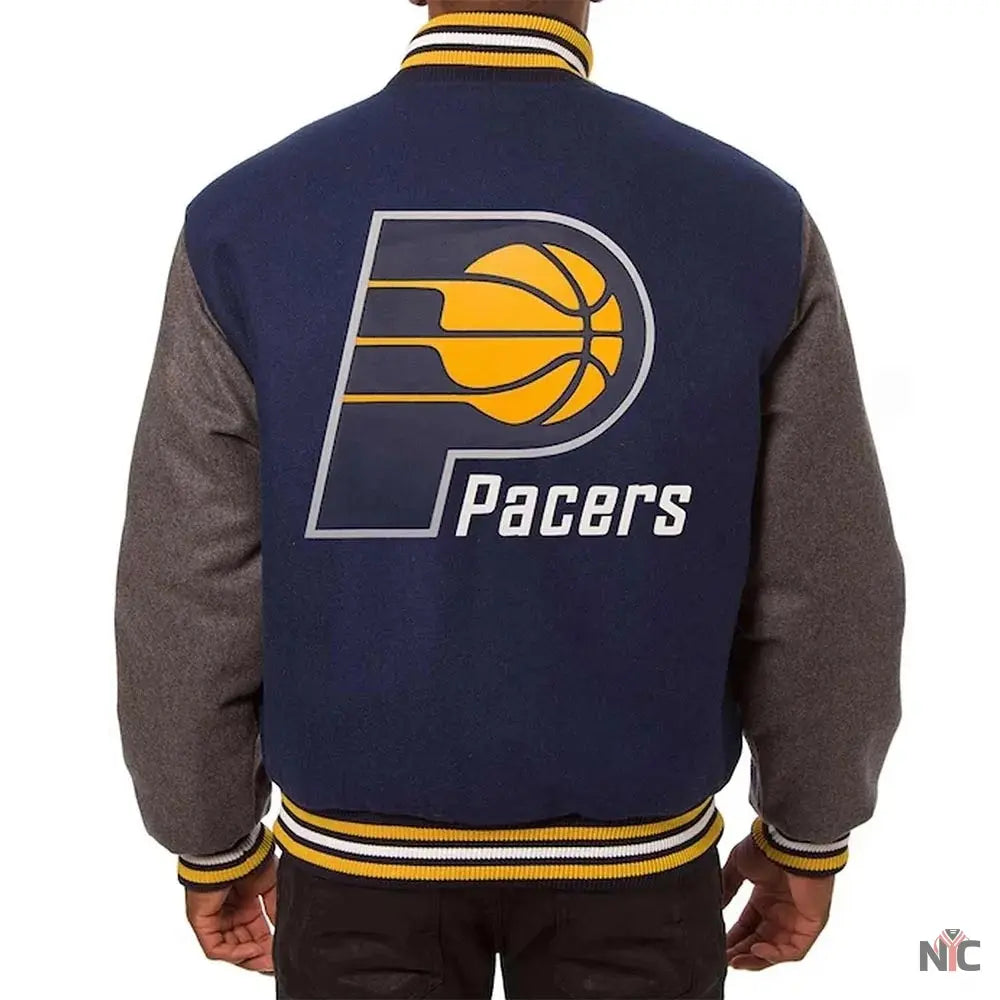 Indiana Pacers Navy/Charcoal Varsity Wool Jacket